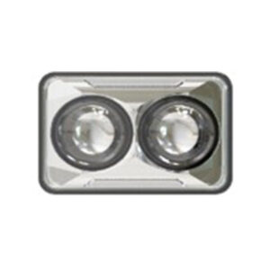 Head Lamp, LED, High Beam 4 x 6 Chrome, SAE approved. 10-30 Volts