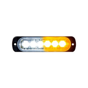 Strobe light, 6 LED 3W directional, Amber/ White 10 flash patterns