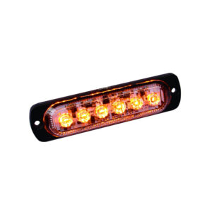 Strobe light, 6 LED 18W directional, Amber 10 flash patterns